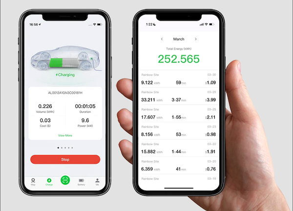 Screen Shots of Autel EV application.